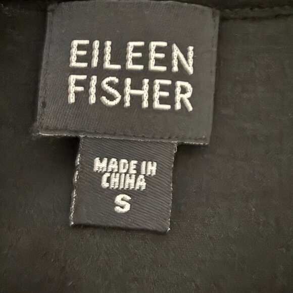 Eileen Fisher System Black Shell Blouse SZ Small Minimalist Chic - Picture 6 of 8